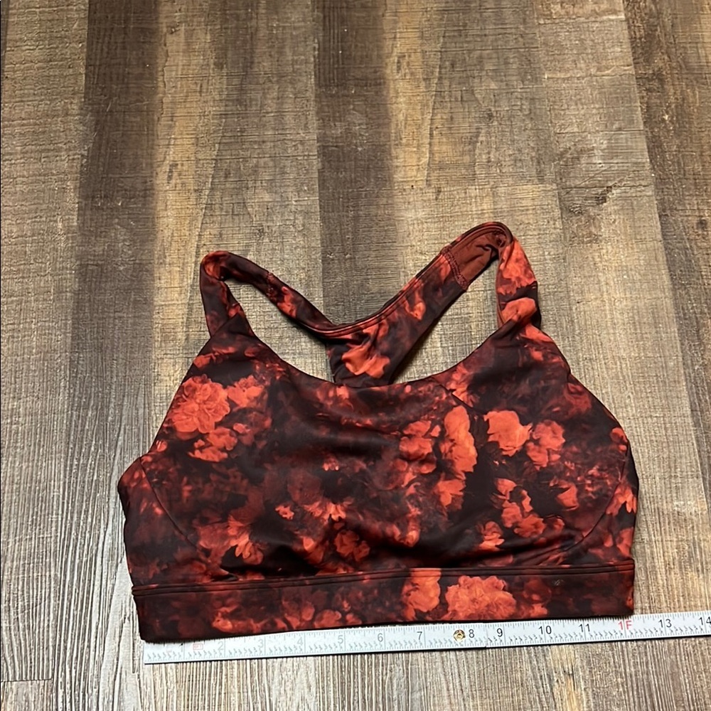 Athleta Womens Sports Bra Ultimate Printed Frozen Floral Warm XS Yoga Running